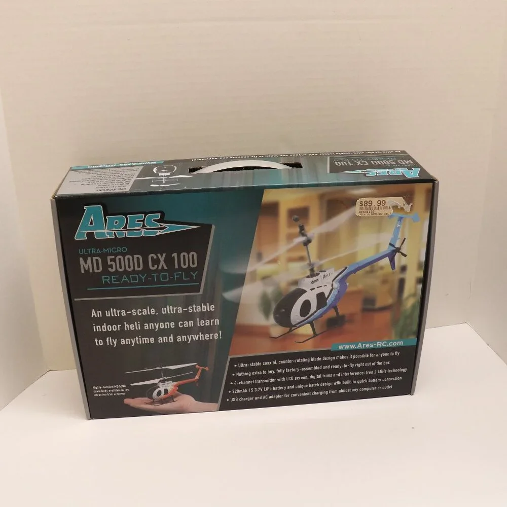 Ares Helicopter Ultra-Micro Indoor Heli Like New in the Box Md 500D‎ CX100